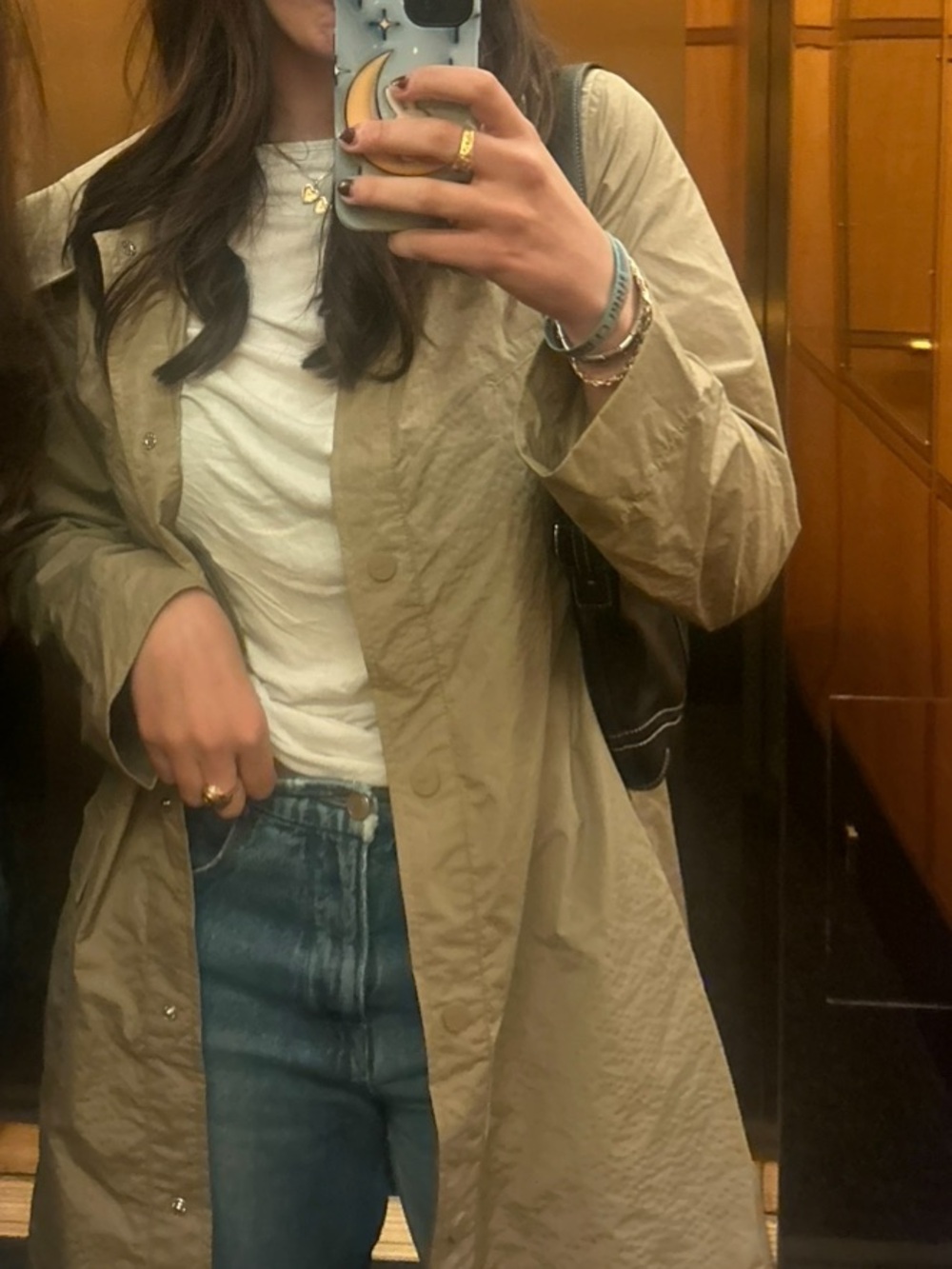 GANNI tan rain and trenchcoat